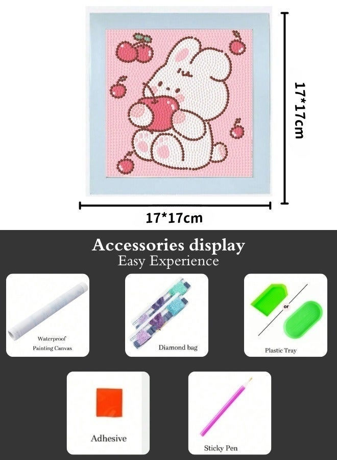 Aurevip Diamond Painting Game, DIY Beaded Picture Puzzle Game, 5D Diamond Painting Kits for Kids 17*17cm - Image 2